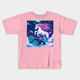 Unicorn with Sea Creatures Kids T-Shirt